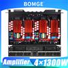 BOMGE Amplificatore di Potenza Digitale Professionale Classe D a 2/4 Canali, 1300 Watt, 1U, per Sistemi Audio da Conferenza, KTV, Club, Feste e Spettacoli