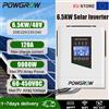 POWGROW Inverter Ibrido Off-Grid 6.5KW 48V MPPT 60-450VDC 9000W PV Caricatore 120A 12KW di Picco Commutazione 10ms Efficienza 94% Funzionamento Senza Batteria per Casa