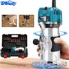 DWiusty Fresatrice per Legno DWiusty 800W 30000RPM, Trimmer Elettrico per Lavorazione del Legno, Utensile da Falegnameria 1/4 Pollici + Set di 15 Punte da Trapano