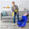 HiMISS Secchio per Mop Commerciale con Strizzatore Laterale su Ruote, Secchio per Pulizia Pavimenti Resistente da 35 Quarti, Secchio Industriale per Mop con Ruote per Uffici, Cucine, Scuole