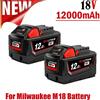 Batteria di ricambio agli ioni di litio da 18V 12.0Ah per Milwaukee M18, compatibile con Milwaukee 18V M18 48-11-2830 0730-20.