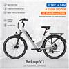 BEKUP Bicicletta Elettrica da Città Bekup V1 26 Pollici, Batteria 36V 14.5Ah, Motore Posteriore 250W 45Nm, E-Bike a 7 Velocità con Freni a Disco, Forcella Ammortizzata e Display LCD