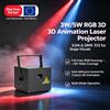 carinamoba Proiettore Laser 3D Animato 3W 5W con Scanner ILDA DMX512 RGB per DJ, Discoteche, Matrimoni, Spettacoli e Palcoscenici