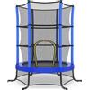 SONGMICS Trampolino per bambini SONGMICS con rete di sicurezza e corde elastiche, per interni ed esterni, 174 x 174 x 189 cm, blu/rosa/multicolore