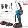 bromose Mini Motosega da 6 Pollici, Motosega a Batteria 18V con Regolazione 0-130 ° Deflettore Protettivo Rotante, Impugnatura Confortevole, Motore Potente per la Potatura degli Alberi