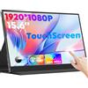 amoudo Monitor Portatile Touch Screen Amoudo 15.6 Pollici 1920x1080P 60HZ, Secondo Schermo FHD Sottile con Type-C e Mini HDMI, Monitor di Estensione USB