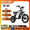 VIPCOO Bici Elettrica VIPCOO H2 3500W 48V 23AH, Moto Elettrica con Pneumatici Fat 12/14" per Adolescenti e Adulti