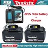 Makita Batteria ricaricabile agli ioni di litio Makita 18V 9.0 Ah con indicatore per utensili elettrici compatibile con BL1830 BL1840 BL1850