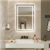 80x60 / 90x60 / 100x60cm Specchio Bagno LED 35W, Specchio con Luce Bagno Fronte/Retro, 4mm Vetro Temprato di Sicurezza, 3 Colori Dimmerabile, Antiappannamento