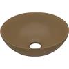 vidaXL Lavandino da Bagno Lavello per Bagno Lavabo per Toilette Sanitari Prodotti per Bagno Vaschetta in Ceramica Crema Opaco Rotondo