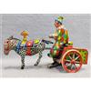 CARRETTO SICILIANO ARLECCHINO CAVALLO ASINO POIS NERO VINTAGE WIND-UP A.M. TIN