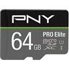PNY 64GB PRO Elite U3 V30 A1 microSDXC Scheda di Memoria Flash