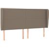 vidaXL Testiera con orecchie Taupe 163x23x118/128 cm Tessuto