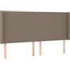 vidaXL Testiera con orecchie Taupe 163x16x118/128 cm Tessuto