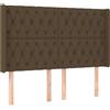 vidaXL Testiera con orecchie Marrone scuro 163x16x118/128 cm Tessuto