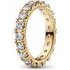 Pandora Timeless - Anello fascia scintillante, placcato in oro 14k, con pietre di zirconia cubica incolori