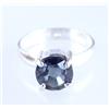 Anello Uomo In Argento 925 Zaffiro Naturale Color Changing 6,45 Ct Rotondo