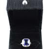 Naturale Zaffiro Blu 13.40 KT Ottagono Gemma Certificato Donna Nuovo Design Ring