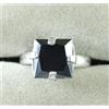 AGI Certificato Nero Diamante Solitario 7.50 CT/10 MM Square Unisex Anello Vedi