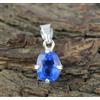 Pendente Con Gemma Tanzanite Naturale D Block Certificata 5,60 Ct 10 x 7 mm