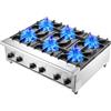 VEVOR Cucina a Gas Commerciale con 6 Fuochi, Piano Cottura a Gas Propano e Naturale, Piastra Riscaldante a Gas in Acciaio Inossidabile, Attrezzatura da Cucina Commerciale per Ristoranti, 42 KW