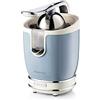 Ariete Spremiagrumi Vintage 413, Spremiagrumi Elettrico con Leva, 2 Coni per Frutti Grandi e Piccoli, Beccuccio Salvagoccia, Motore Silenzioso, Spremitura Professionale, 85W, Celeste