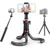Rollei Treppiede Smartphone Flessibile, Rollei Mini Cavalletto & Bastone Selfie MonkeyPod per Telefono/Fotocamera con Telecomando Wireless 360° Rotabile Gorillapod Supporto Portatile per Registrazioni Video
