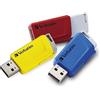 VERBATIM Chiavetta USB Store 'n' Click 3x I USB 3.2 Gen 1 I 16GB I Memoria USB con meccanismo di chiusura I USB-3 I Memoria esterna Laptop Notebook ecc. I fino a 5 Gbit/s I rossa blu gialla