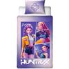 Halantex KPop Demon Hunters Huntrix & Saja - Set copripiumino per ragazzi | Biancheria da letto per la cameretta dei bambini e la sala giochi, design double-face, federa coordinata con stampa simbolo