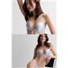 Intimissimi Reggiseno Push-up Monica In Seta E Pizzo Silky Flowers Azzurro