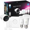 Philips Hue Secure Starter Kit con Telecamera Cablata, 2 Sensori di