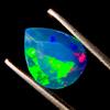 AK GEMS AND JEWELLERY Opale Nero Facettato, Opale Naturale Etiope Fuoco Gemma Sfusa 2.6 Ct 12x10 Mm