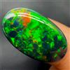AK GEMS AND JEWELRY Opale Black Honeycomb, Opale Multifire Naturale Etiope Cabochon 10.35Ct 23x14 Mm