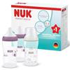 NUK Biberon NUK Perfect Match | 3+ mesi | 260 ml | Biberon anticolica | PP | Indicatore di controllo della temperatura | Ippopotamo | Confezione da 3