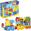 MEGA BLOKS First Builders Toddler Building Blocks Toy Set, ABC Musical Train wit