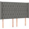 vidaXL Testiera con ali Grigio scuro 163x16x118/128 cm Tessuto