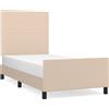 vidaXL Struttura letto con testiera cappuccino-marrone 80x200 cm in Pelle finta