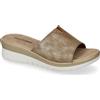 Valleverde 52104 Sandali Donna con Zeppa, Made in Italy | Punta Aperta, Suola Bianca, Tomaia Metallizzata, Dettaglio Glitter, Comfort Anatomico