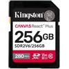 Kingston Technology 256GB Canvas React Plus SDXC UHS-II 280R/150W U3 V60 for Ful