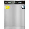 Cecotec Lavastoviglie Compatto 60cm Bolero Aguazero 6320 Inox D. 1900W, 15 Coperti, 8 Programmi, Schermo FullColor XXL, Smart Wash, Turbo Dry+, AutoClean, Mezza Carica, Avvio Ritardato, ChildLock