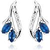 Silver Cat Orecchini moda con zirconi e vetro zaffiro SC386