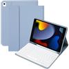 WENMILY Custodia con tastiera per iPad 9/8/7 Generazione 10.2'', Italiana QWERTY | Cover Tastiera per iPad 9 Gen, Custodia iPad con Tastiera Bluetooth Staccabile, per iPad Air 3 / Pro 10.5, Blu e Bianco