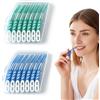 Fresilkora 120 spazzolini interdentali in silicone, scovolini interdentali in silicone, stuzzicadenti in silicone, pulizia interdentale, stuzzicadenti curvi in plastica (blu, verde)