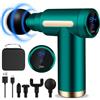 AQXONG Mini pistola per Massaggio Muscolare, Pistola da Massaggio Ultra Silenziosa 45DB, 6 Velocità, 4 Testine Massaggianti, Display LCD, Massaggiatore Portatile per Alleviare i Dolori Muscolari
