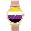 Toff London Pride Nonbinary flag Orologio da polso da uomo con cassa da 42 mm Design personalizzato