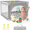 YOBWOK Box Bambini 90x90cm,Recinto per Bambini Piccolo | Box Neonato per Appartamento,Porta di Sicurezza,Traspirante e Antiscivolo,Recinto Gioco per Neonato 0-36 Mesi