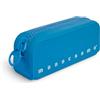 Pigna, Astuccio Bustina in morbido Silicone, Monocromo FLUO con zippona, Colore Azzurro,Confezione 1 pezzo