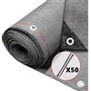 VOUNOT® Rete Ombreggiante 1.5×10m, Telo Frangivista Recinzione Giardino 230 g/m² HDPE, Tessuto Ombra Privacy Antistrappo Antivento con Fascette, per Esterno, Serra, Balcone, Giardino, Grigio