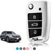 TOOMUME Cover Chiave per VW Golf 7 MK7 Polo 6 Tiguan T-Roc T-Cross Taigo | TPU, Protezione 360°, Senza Interferenze Segnale, Fori Precise, per Seat Ibiza Leon MK3 Skoda Fabia Octavia
