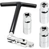 zrfgbxim 1 Chiave per Candele Auto, con 3 Bussola per Candeles 16/18/21 mm, Strumento Universale T Chiavi per Candele di Accensione per Moto Auto Rimozione di Candeles